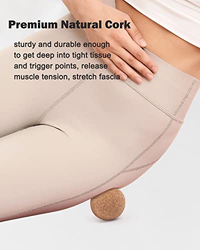 KITWILD Cork Massage Ball Set, High Density Fine Particles Massage Ball for Deep Tissue Muscle Massage, Myofascial Release, and Yoga Therapy, 2.5''+2.5''+3.15'' Lightweight Lacrosse Massage Balls | High Density Fine Particles, Deep Tissue Muscle Massage,