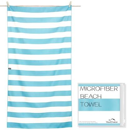 Your Choice Microfiber Beach Towel Sand-Free Quick Dry (67"x35"/60"x30") - color: E-glacier Blue, size: Extra Large(67x35")