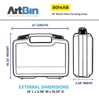 ArtBin 8014AB 14 inch Quick View Carrying Case, Portable Art & Craft Organizer with Handle, [1] Plastic Storage Case, Translucent - size: 14 inch - Standard