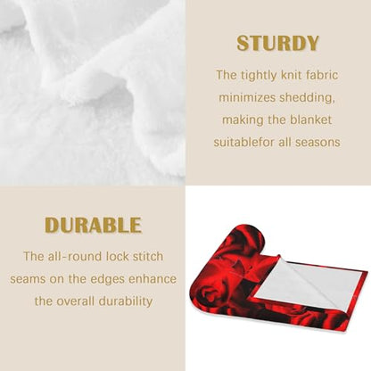 Red Rose Blanket, Rose Soft Lightweight Throw Blanket for Sofa Couch Bed Room 50x60 inch - color: Rose