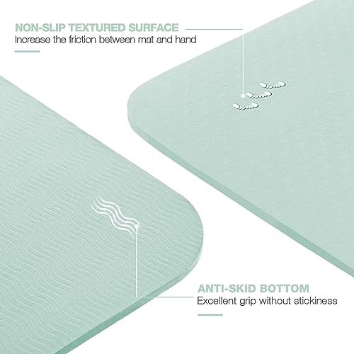 Yoga Mat Non Slip, Pilates Fitness Mats, Eco Friendly, Anti-Tear 1/4" Thick Yoga Mats for Women, Exercise Mats for Home Workout with Carrying Sling and Storage Bag - color: Matcha Green