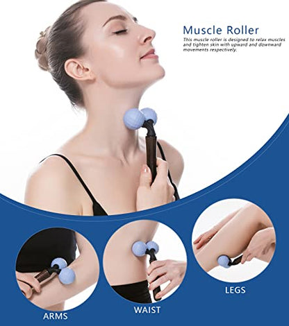 Relax Massage Roller，Handheld Total Body Massager Tools for Back, Neck, Foot, Calf, Leg, Arm & Deep Tissue Massager Relief for Sore Muscles - color: Blue