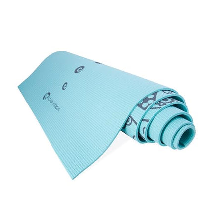 CAP Barbell Yoga Mat with Carry Strap, 5mm, Mandala Design, Light Blue