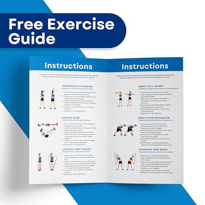 RMS Resistance Bands for Working Out, Physical Therapy, Yoga & Pilates | Set of 3 Latex Free Exercise Bands with Instruction Guide, Occupational Therapy and Rehabilitation Aid for Disabled