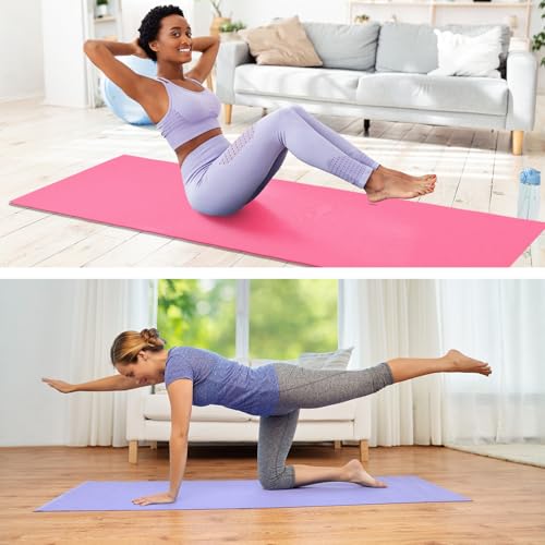 Breling 3 Pack 26"x73" Hot Yoga Mat Towel Pack Non-Slip Yoga Mat Gym Sweat Absorbent Microfiber Towel for Pilates Workout Women Men - color: Purple,red,blue