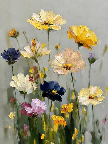 CHWGLFGG 5D Wild Flowers Diamond Art Kits for Adults Beginners 12x16in | Floral Diamond Painting Kits DIY Full Round Drill Paint by Diamonds Dot Gem Art for Adults, Home Wall Decor - color: KM895-1