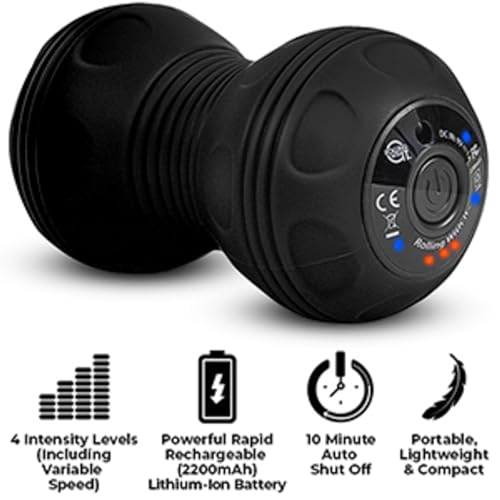 Rolling With It Vibrating Peanut Massage Ball, Deep Tissue, Black - color: Black