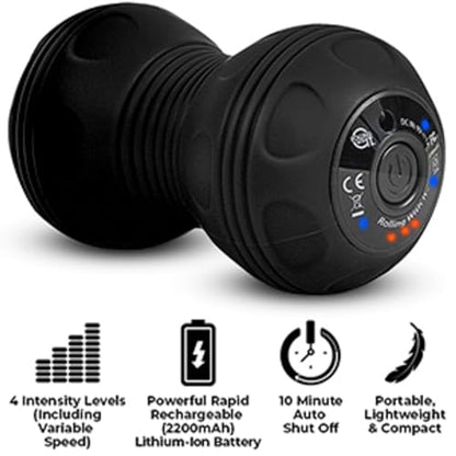 Rolling With It Vibrating Peanut Massage Ball, Deep Tissue, Black - color: Black