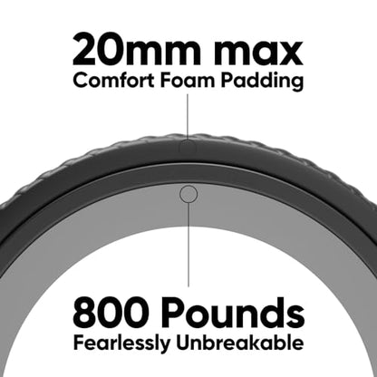 FitBeast Back Roller - Deep Tissue Massage Wheel, Yoga Wheel & Back Stretcher for Pain Relief (6''+9''+12'', Black)