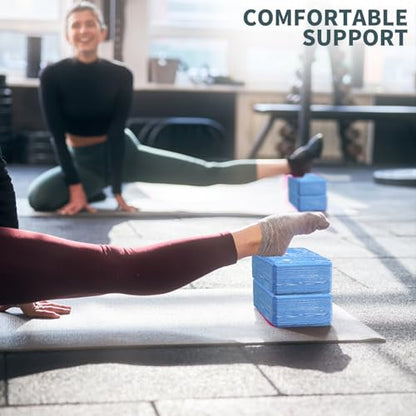 2-Pack Yoga Blocks, High-Density 9"x6"x3" Yoga Brick Foam Blocks Non-Slip EVA Foam Block Yoga Props Accessories for Yoga Pilates Stretching and Meditation - color: Camo Blue