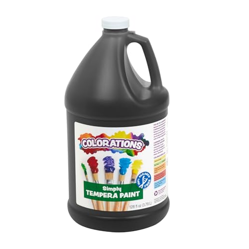 Colorations Paraben-Free Tempera Paint for Kids, 1 Gallon, Vibrant Black | Non-Toxic and Made in the USA, Classroom Must Haves, Bulk Arts & Crafts Supplies - color: Black