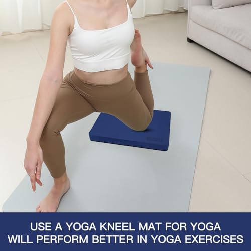 Yoga kneeling mat, 1.5inch Thick,Knee Push-ups, Plank Support & Yoga Elbows/Knees Mat Provides Cushion for Kneeling & Elbows - color: Dark blue