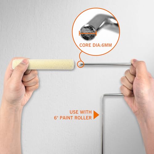 ROLLINGDOG 6" Paint Roller Covers Synthetic Velour Paint Roller | 6 inch Paint Roller Sleeves for Smooth Walls and Ceilings, 8PC, 5mm nap - color: 8PC Synthetic Velour Roller sleeves