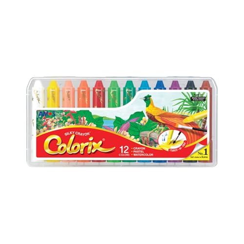 AMOS Twistable Crayons — 3 in 1 Gel Crayons, Pastel & Watercolor with Twist-Up Design, 12 Count, Soft Texture, Non Toxic, Easy Grip Coloring Supplies for Kids, Preschool & Travel - style: Colorix