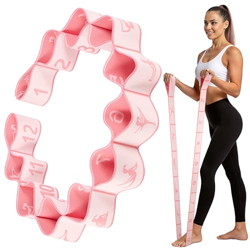Resistance Bands, Stretch Band for Exercise, Physical Therapy, Rehab & Flexibility, Home Gym Equipment for Yoga, Pilates, Dance, Gymnastics, Number Loop Elastic Strap for Leg and Hip Stretches - color: 1-Pink