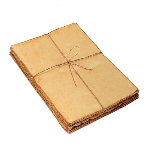50 Pack Cotton Watercolor Paper with Deckle Edge 200 GSM Rough Textured Watercolor Paper for Writing - color: Anique, size: 7 X 5 Inches