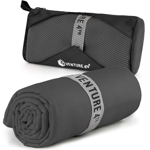 VENTURE 4TH Quick Dry Microfiber Towel for Camping & Gym - Charcoal XL - color: Charcoal, size: 72.00" x 31.50"