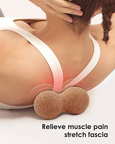 KITWILD Cork Peanut Massage Ball | Peanut Double Lacrosse Massage Ball, Deep Tissue Muscle Massage, Myofascial Release, Muscle Knots, Yoga Therapy - style: 1 Pack, Peanut ball