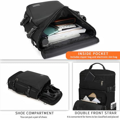 Kalesi Gym Duffle Bag Backpack 4-Way Waterproof with Shoes Compartment for travel Sport Hiking laptop - color: Business-black