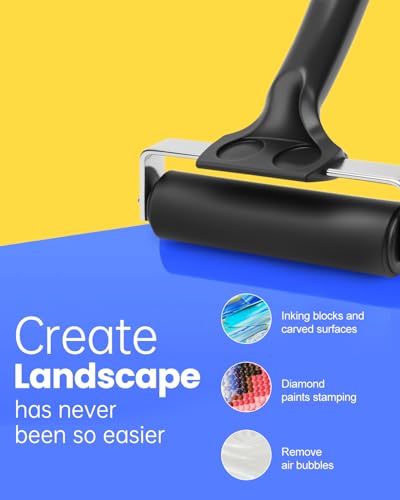 UCEC 4 Pack Brayer Rollers Rubber Ink Roller for Printmaking DIY 2.4"-7.9" | Brayer Roller for Gluing, Diamond Painting & Block Printing, Durable Rubber Ink Rollers in 2.4", 4", 5.9" & 7.9" for Crafting - color: 2.4+4+5.9+7.9 Inch-Black