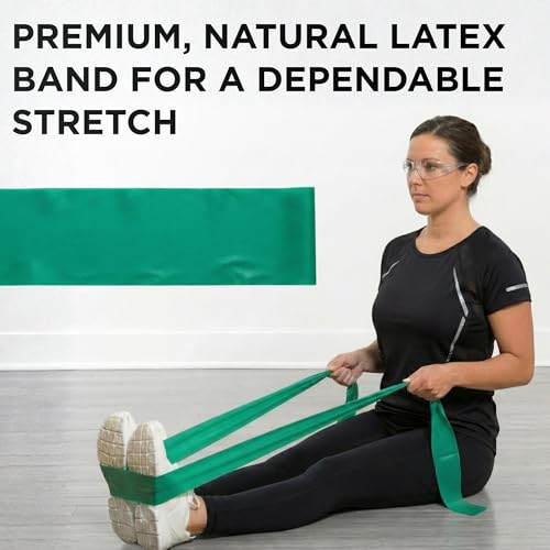 THERABAND Resistance Band, 50-Yard Roll, Latex Elastic Band for Exercise, Stretching, Physical Therapy, Yoga, Pilates, Home Workouts, Cut-to-Length, Color-Coded Levels - color: Green | Heavy