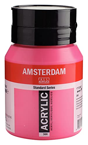 Amsterdam Standard Series Acrylic Jar 500ml Quinacridone Rose 366 (17723662) - color: Quinacridone Rose, size: 16.9 Fl Oz (Pack of 1)