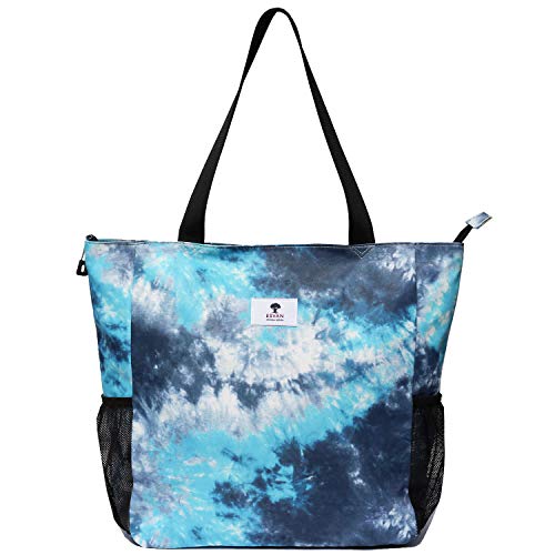 ESVAN Original Floral Water Resistant Large Tote Bag Shoulder Bag for Gym Beach Travel Daily Bags Upgraded - color: [D]