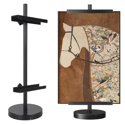 Adjustable Tabletop Easel Stand for Picture Frames, Picture Easels for Display, Gold Easel, Picture Frame Stand, Adjustable Art Easel.(18inch,Black) | Metal Picture Frame Holder Stand Table for Art, Picture stand for Artwork,Photo,Sign - color: Black, siz