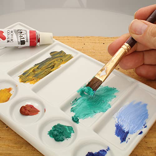The Beadsmith Ceramic Mixing Palette – Rectangle Design Paint Holder – Arts and Crafts Accessories Organizer – 7.7' x 4.3' x .4” – 12 Compartments, (4 Palettes) - size: 7.7" x 4.3" x 0.4"