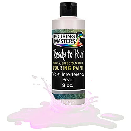 Pouring Masters Violet Interference Pearl Special Effects Acrylic Pouring Paint - Premium 8-Ounce Pre-Mixed Fluid Acrylic Paint - Fluid Art Supplies for Canvas, Wood, Paper, Tile & Rocks - color: Violet, size: 8 Fl Oz (Pack of 1)