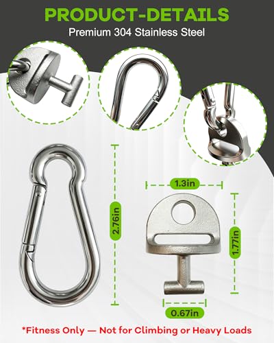 Wonderful Day Upgraded Pilates Loops Compatible with Tonal Smart Home Gym, Soft Thickened Double Loop Straps with Sturdy Adapters, Fitness Accessories for Reformer & Wall Pulley (2 Count) - color: Green