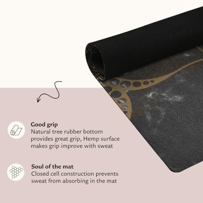 Shakti Warrior Pro Hemp Mat, Non Slip, 72 x 24 Inch, 3mm Thick - color: Sahasrara