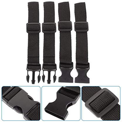 BESPORTBLE Buckle Straps Set: Black Nylon Adjustable Buckle Straps with Quick Release for Backpacking, Outdoor Activities Securing Yoga Mats Tents and Luggage, No Sewing Kit