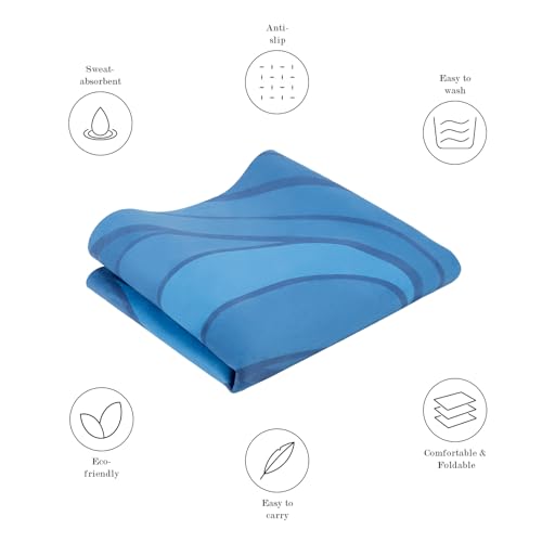 Foldable Yoga Mat, 1.5mm Thick Exercise Yoga Mat With Carry Bag | 72" L x 24" W, Non-slip Suede Fitness Travel Yoga Mat for Hot Yoga, Exercise, Pilates, Home & Gym Use, 3 lbs - color: Blue