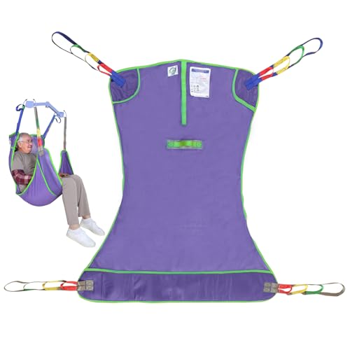 500lbs Mesh Full Body Sling for Lift - Patient Transfer Sling with Wide Pads for Elderly & Disabled,Compatible and Multi-Scene Transfer - color: Purple, size: Large