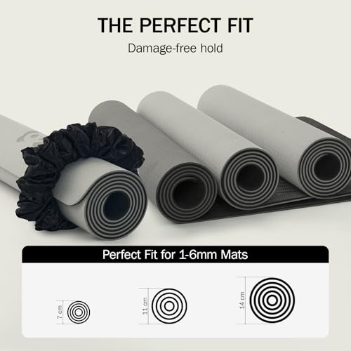 Slim Panda Yoga Mat Scrunchie,Holds Your Mat in Style,Stretchable Velvet Fabric Fit All Standard Yoga Mats (mat not included) - color: Black