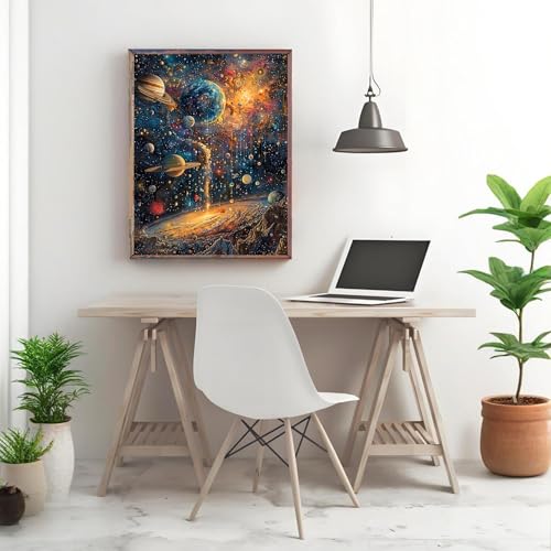 Shouruihua Diamond Painting Kits for Adults, Planets Diamond Art Kits | Space, Universe, Gem Art, Diamond Dotz Kits, Diamond Dots, Wall Art, Adult Crafts, Full Round Drill Diamond, 11.8x15.7 in - color: Planets