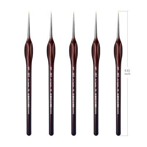 XDT#729 Artist Micro Detail Paint Brush, Small Detail Painting Brushes 5 Piece #00000 Set，Acrylic Watercolor Oil, Fine Detailing Painting, Art, Scale Models - size: 5Pc Pack #5/0