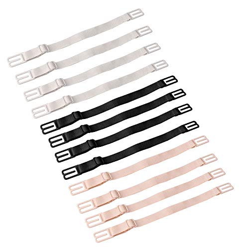 Women's Non-slip Elastic Bra Strap Holder Racer Back - Conceal Straps - color: Multicoloured-12pcs