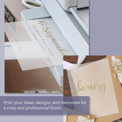 Goefun 100 Sheets 8.5 x 11 Translucent Vellum Paper Printable | Vellum Tracing Paper Printable for Invitations, Card Overlays, Belly Bands, DIYs, Sketching, Drawing - size: 8.5x11-100pcs