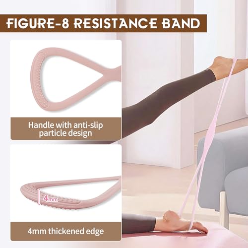 Wavar Pilates Essentials Kit for Women, 13.5" Magic Circle Fitness Set | with mini ball & resistance bands, for beginner home workouts, including exercise guide - color: Cream
