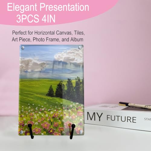3PCS Iron Plate Stands for Display 4 Inch, Metal Frame Holders for Picture | Solid Black Iron Easel Holder, Perfect for Decorative Plate, Book, Photo Easel - size: 3PCS 4IN