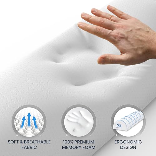Everlasting Comfort Under Knee Pillow for Back Sleeping - Memory Foam Half Moon Leg Bolster Pillow for Back Pain, Thoracic Support - size: Standard