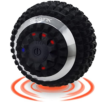 shrink Vibrating Massage Ball with 4-Speeds - Deep Tissue Trigger Point Massage Ball for Relieving Muscle Pain and Tension - Myofascial and Hip Flexor Release Tool for Physical Therapy