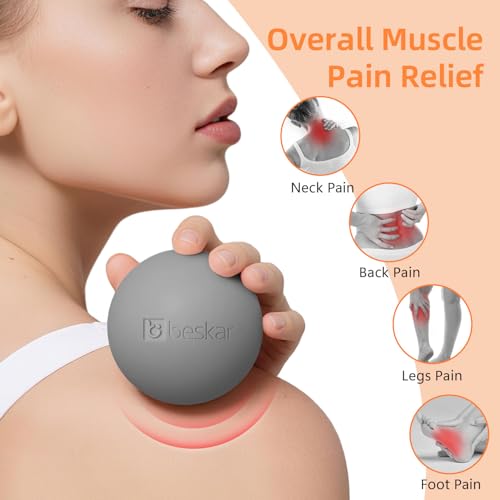 Massage Lacrosse Balls for Myofascial Release, Trigger Point Therapy - color: Gray