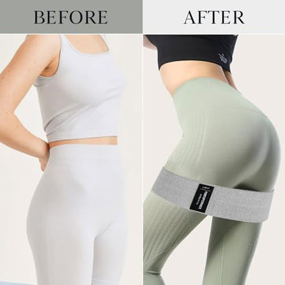 HIMESPORNER Wide Fabric Resistance Bands for Working Out 3 Level - color: Grey and Black