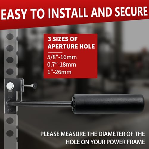AHTAPFON Nordic Leg Roller for Rack Mounted,Bulgarian Split Squat Accessories,Nordic Hamstring Curl Attachment,Home Gym Equipment for uprights ranging from 2" to 4" wide - size: 1″-26mm Hole