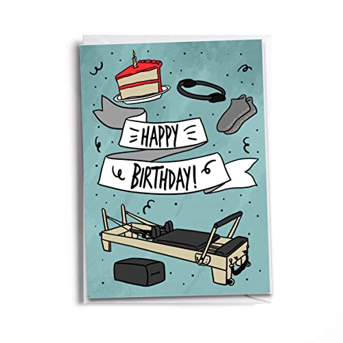 Pilates Birthday Card, Pilates Reformer Card, Pilates Gift, Gym Pilates Yoga Fitness | Pilates Inspiration and Poses - style: Pilates2