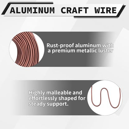 12 Gauge Aluminum Craft Wire, 100 Feet 2mm Bendable Metal Wire for Jewelry Making, Sculpting and Floral Design, Soft Armature Wire for DIY Crafts (Bronze) - size: 12 Gauge(2mm), style: Bronze
