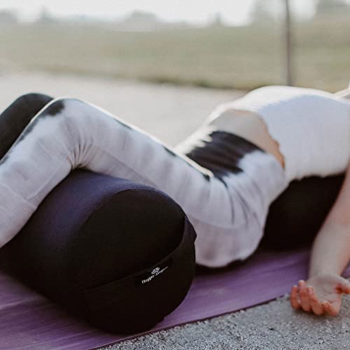 Hugger Mugger Round Yoga Bolster - Firm Round Shape, Higher Profile, Great Under Knees, Soft Support, Handmade in The USA - color: Plum